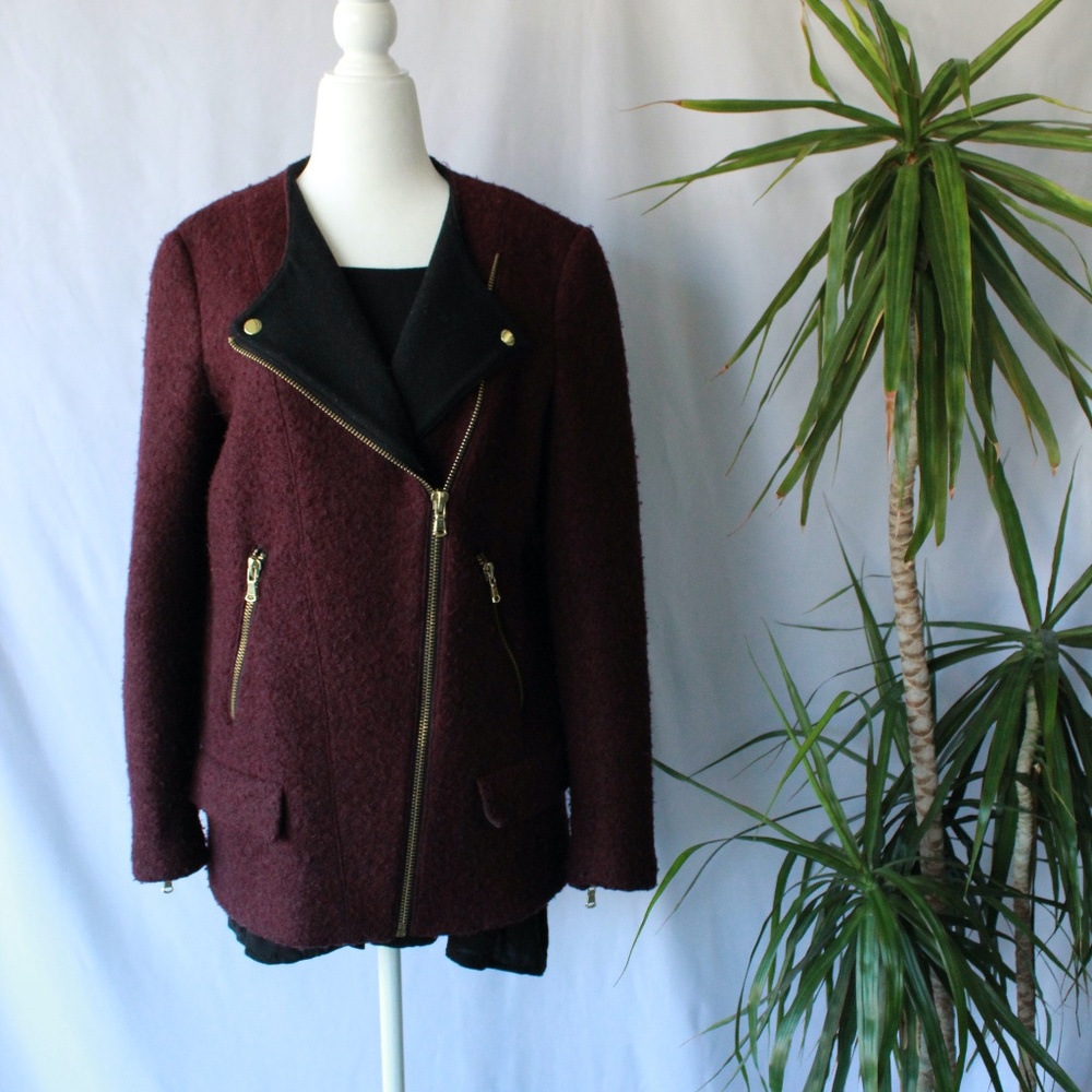 Burgundy Military Coat